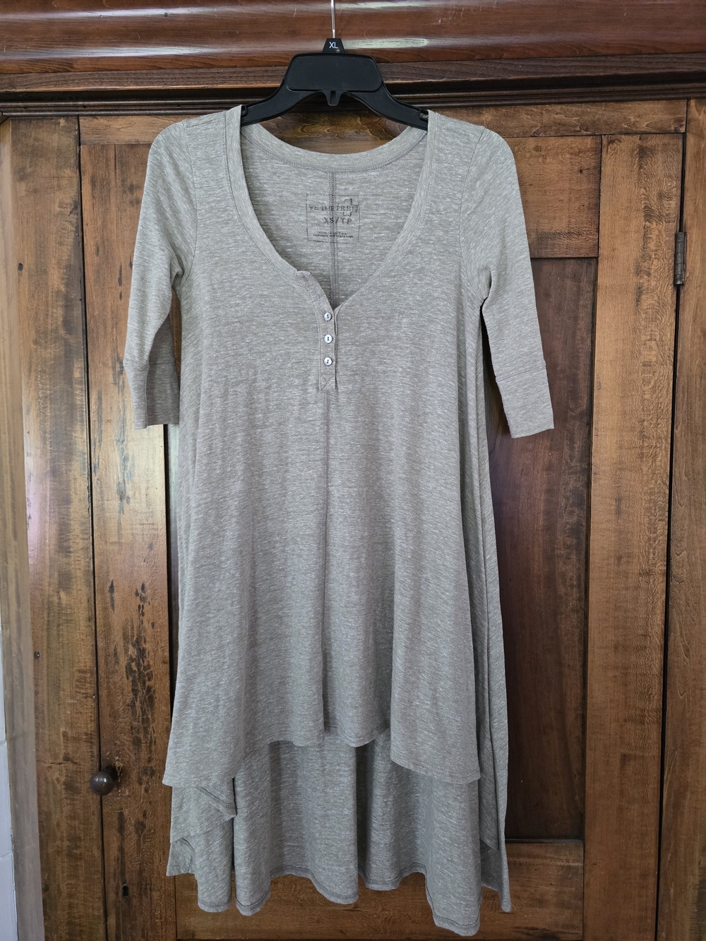 We The Free Taupe Marled Henley Hi/low Dress XS